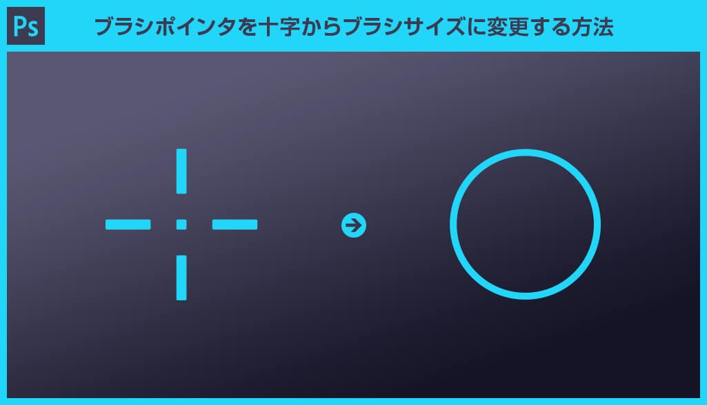 Photoshop ブラシのポインタを十字から元の円形に戻したい場合 S Design Labo