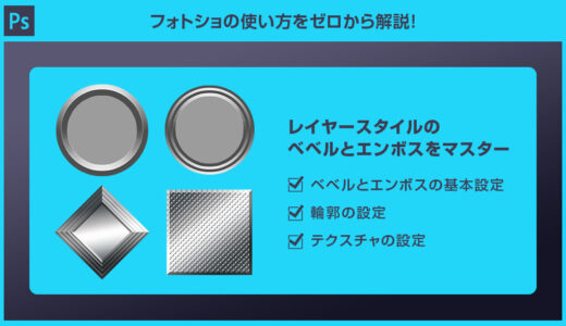【Photoshop】ベベルとエンボスの輪郭とテクスチャを使いこなそう