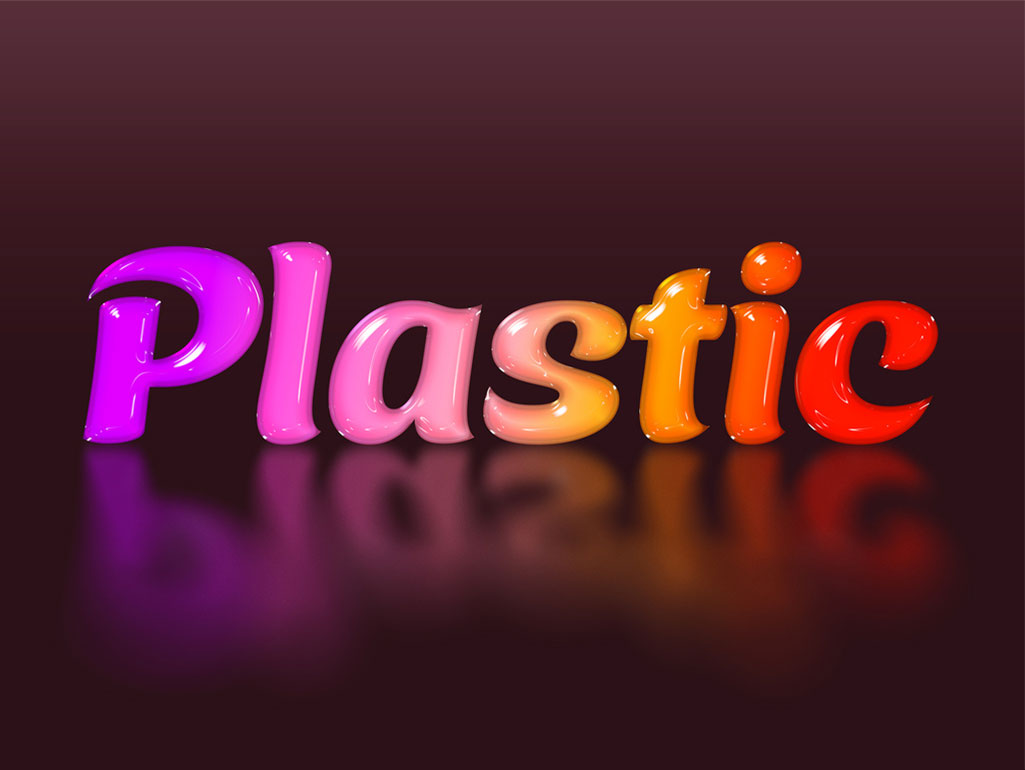 プラスティック風テキストエフェクトPSDのサンプル画像