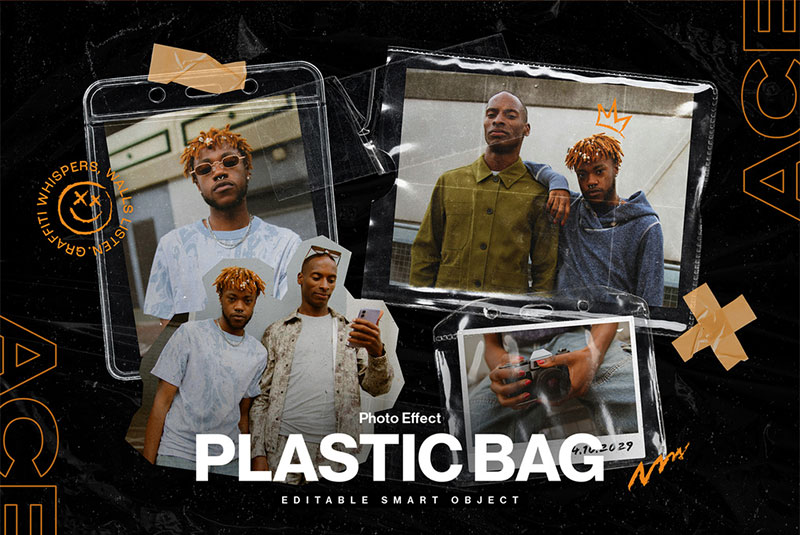Plastic Bag Overlay Photo Effect Layout