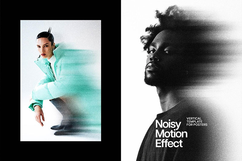Noisy Blur Poster Photo Effect Mockup