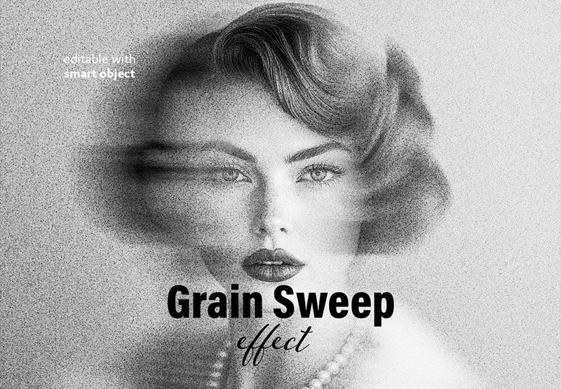 Black & White Grain Sweep Effect