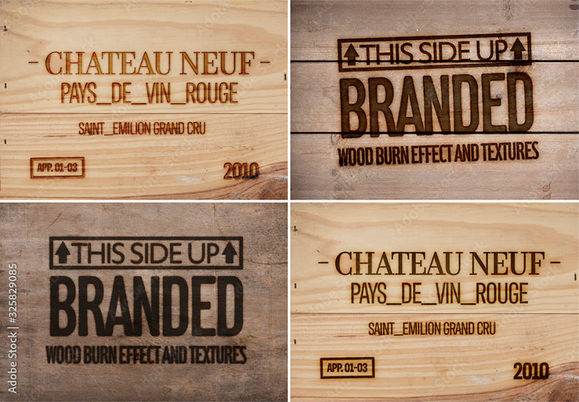 Burned Wood Texture Effect Mockup