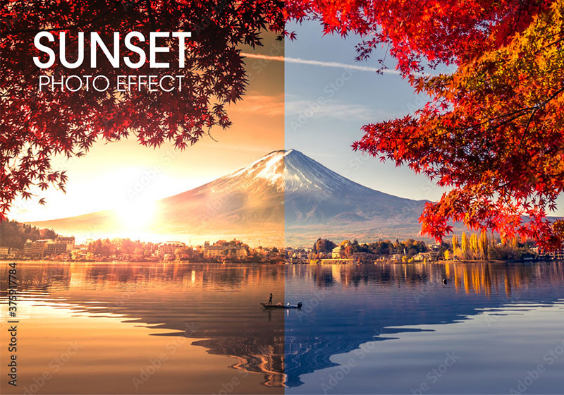 Orange Sunset Photo Effect